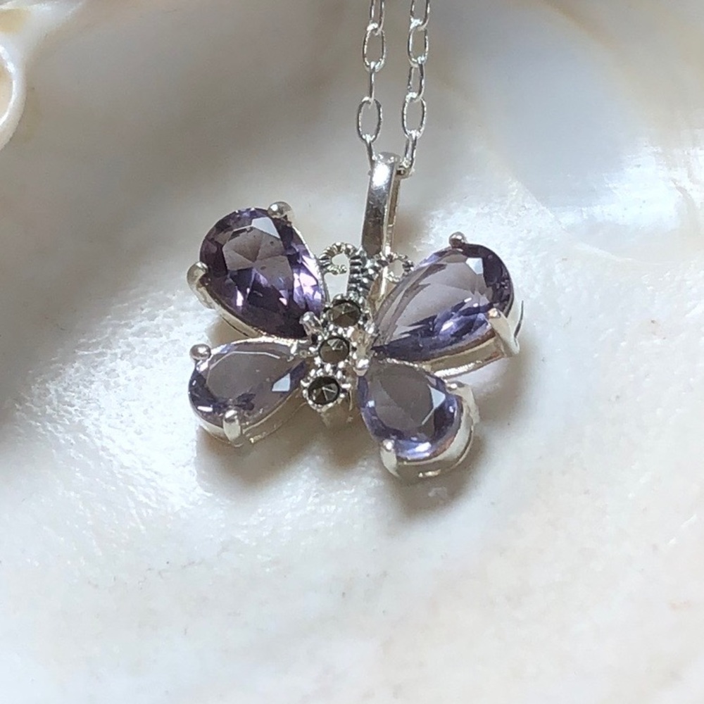 925 Sterling Silver & Amethyst Necklace